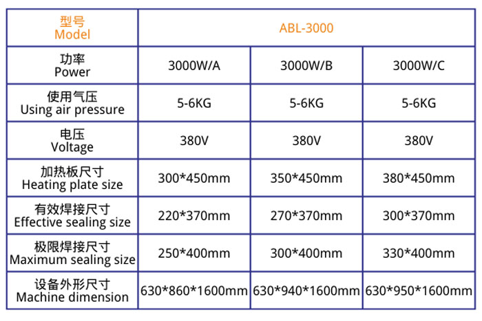 立體式醫療熱合機JL-3000技術參數